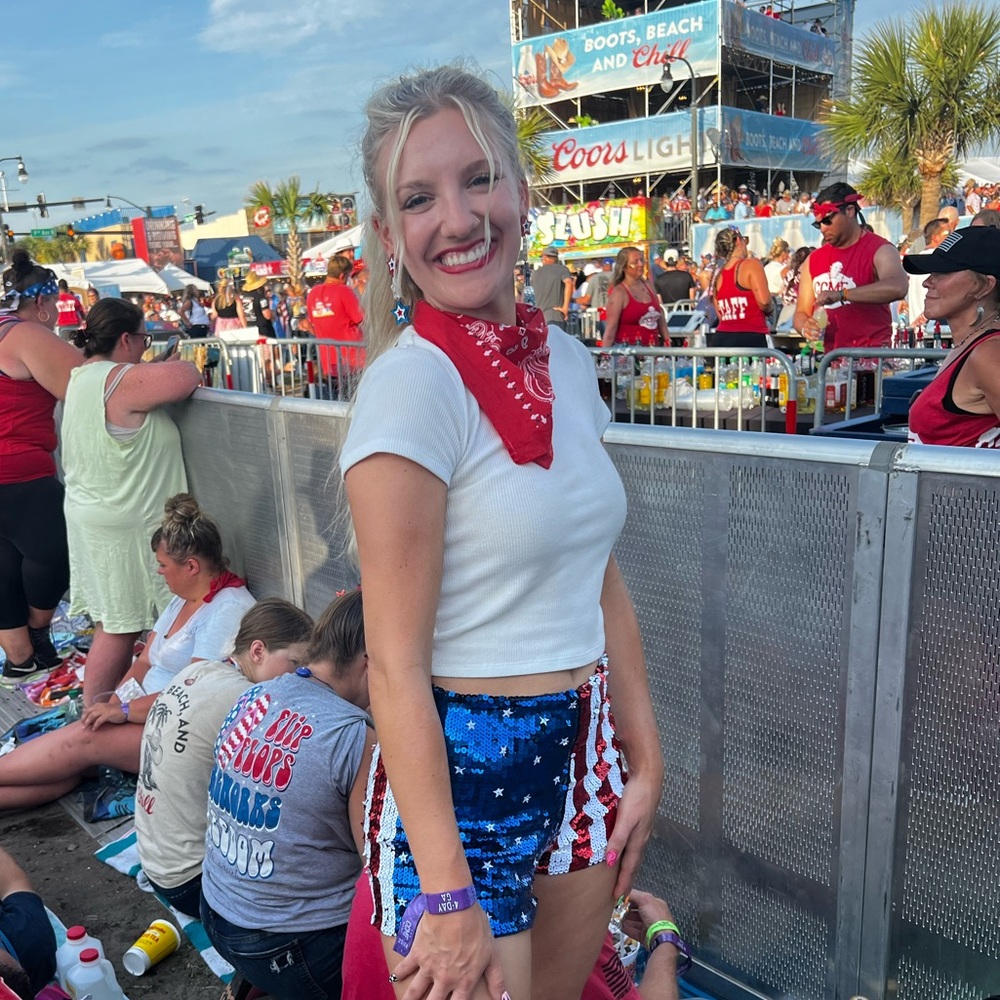 stars and stripes sequin shorts